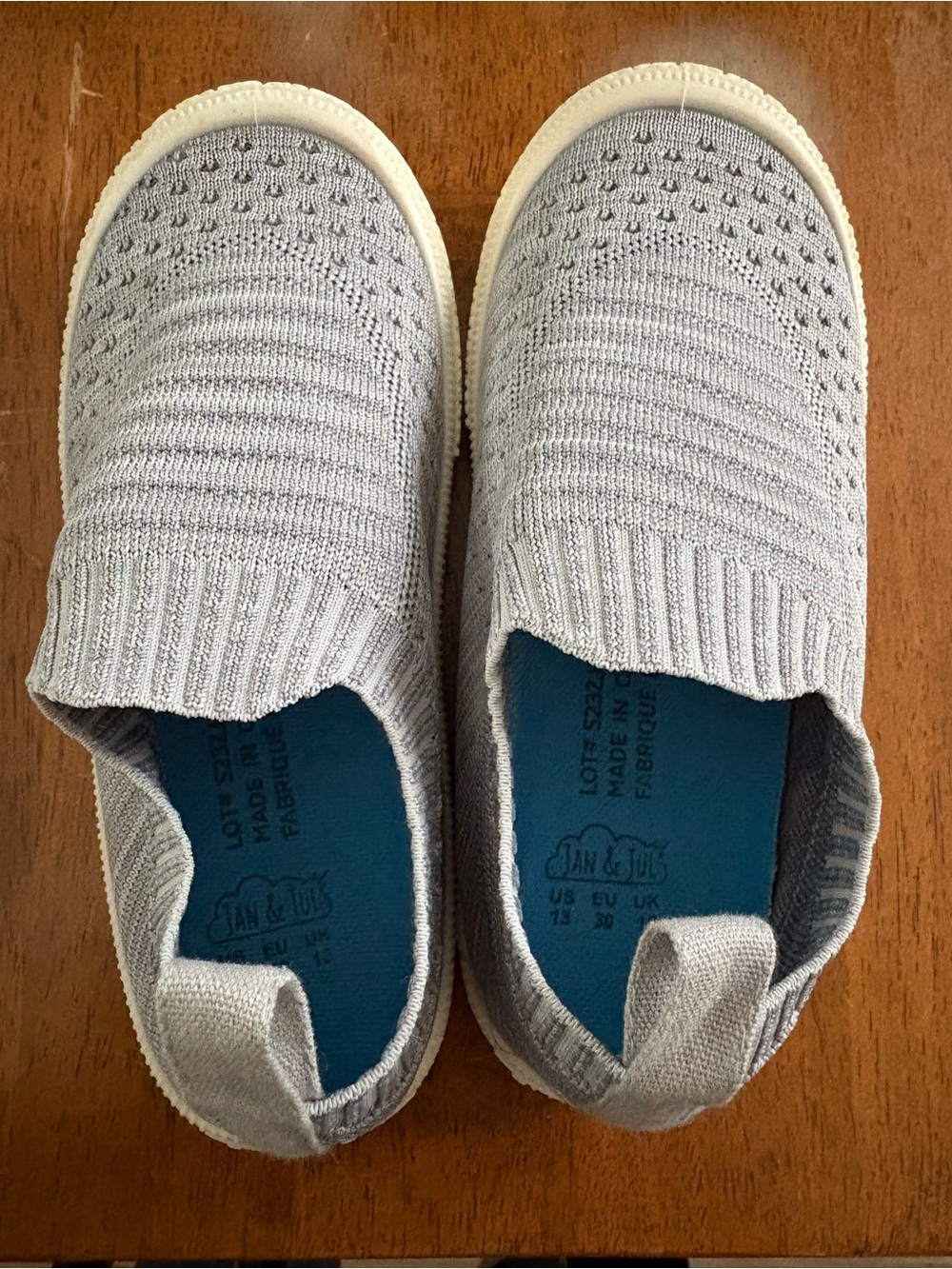Slip-On Knit Kids Sneakers in Light Gray by Jan & Jul